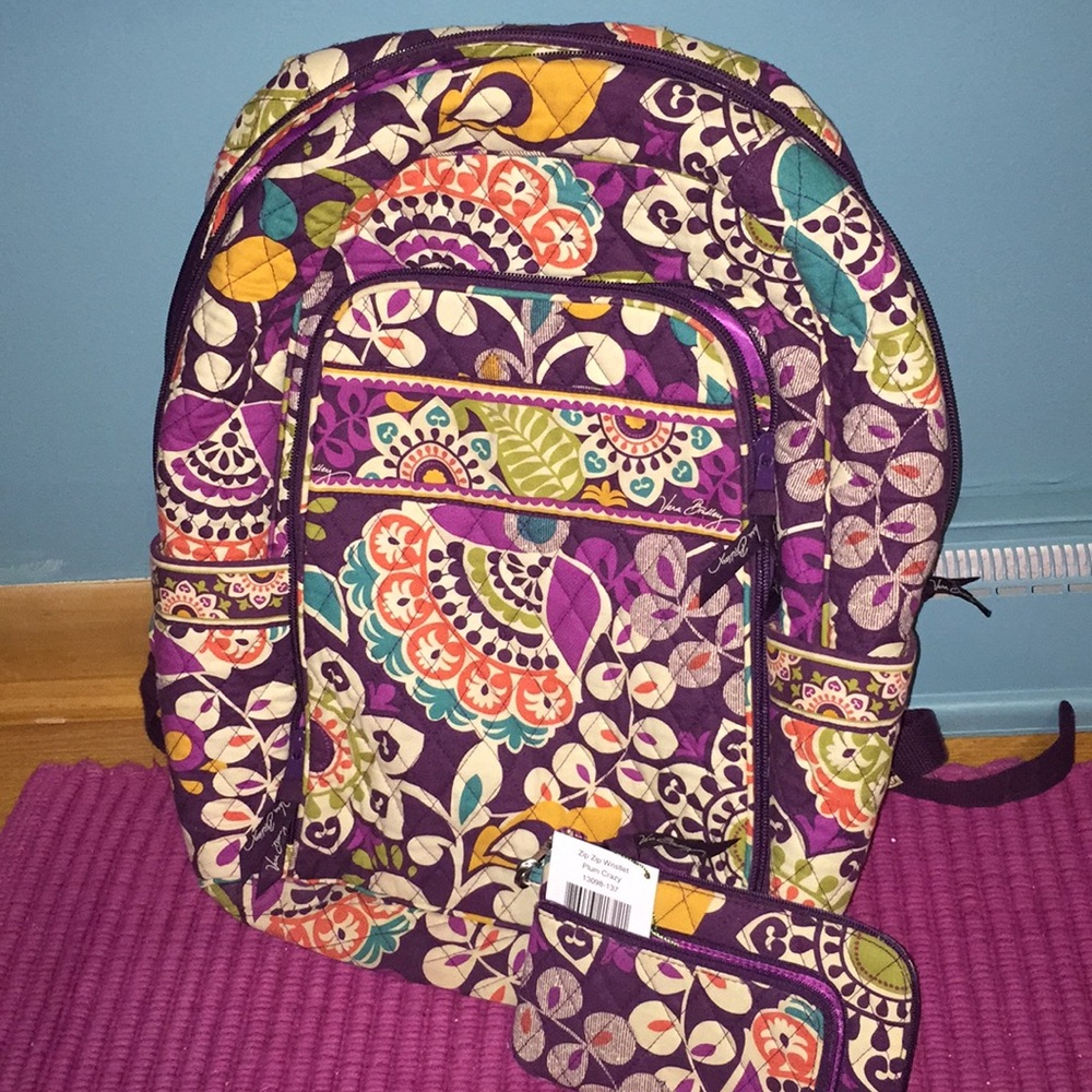 Vera Bradley backpack/wristlet duo in Plum Crazy